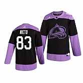 Avalanche 83 Matt Nieto Black Purple Hockey Fights Cancer Adidas Jersey Dzhi,baseball caps,new era cap wholesale,wholesale hats